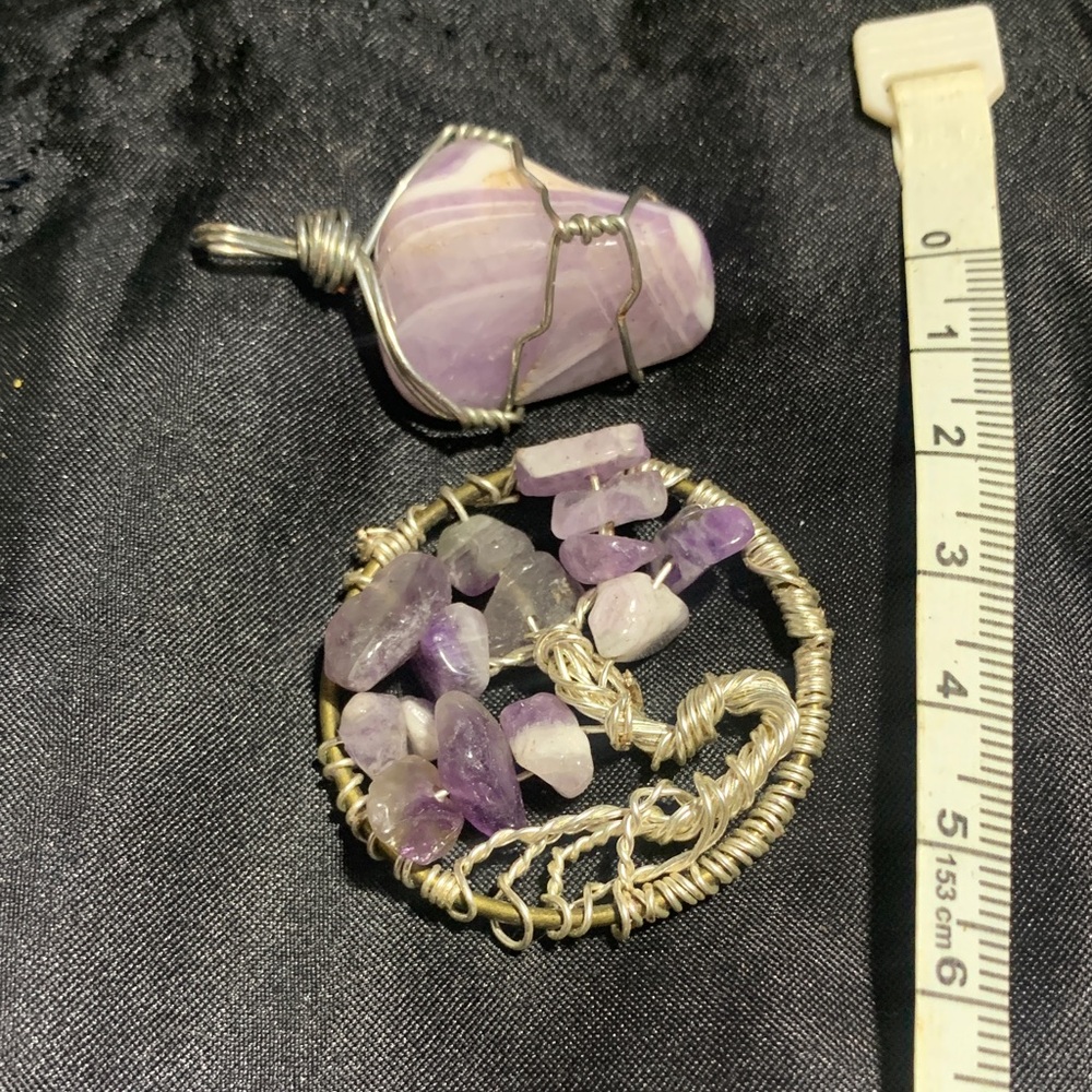 Silver Wire-Wrapped Amethyst Necklace